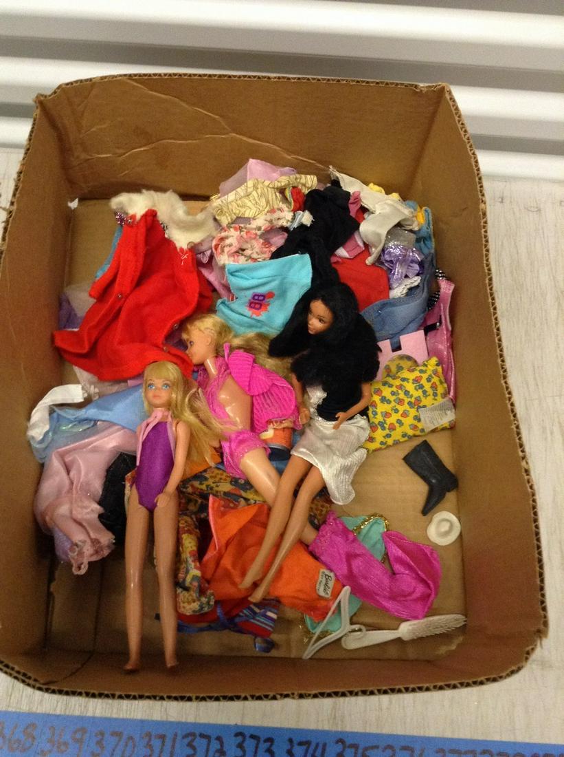 Box full of Vintage Barbies, clothes and accessories(Y) (1 of 1)