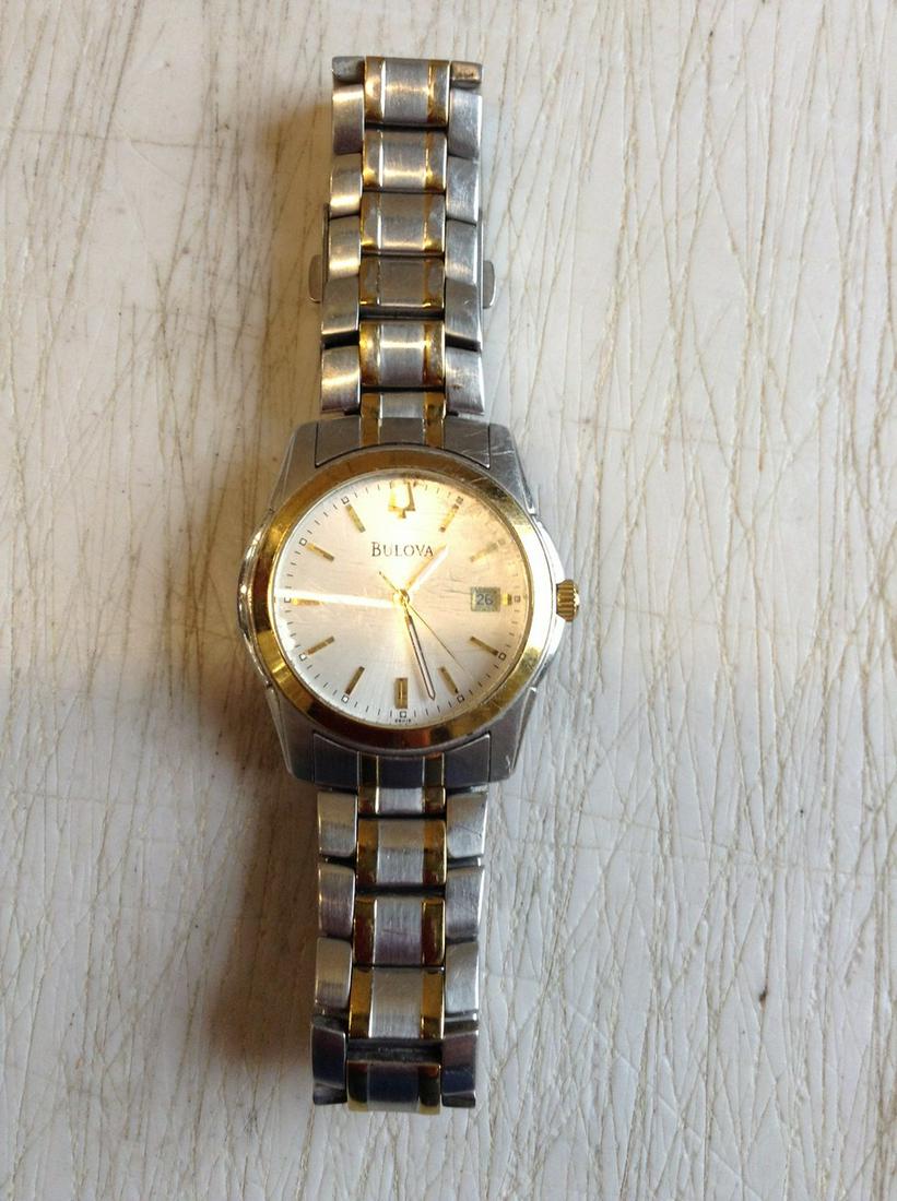Swiss Made Stainless Steel Bulova Wristwatch with Date (1 of 1)