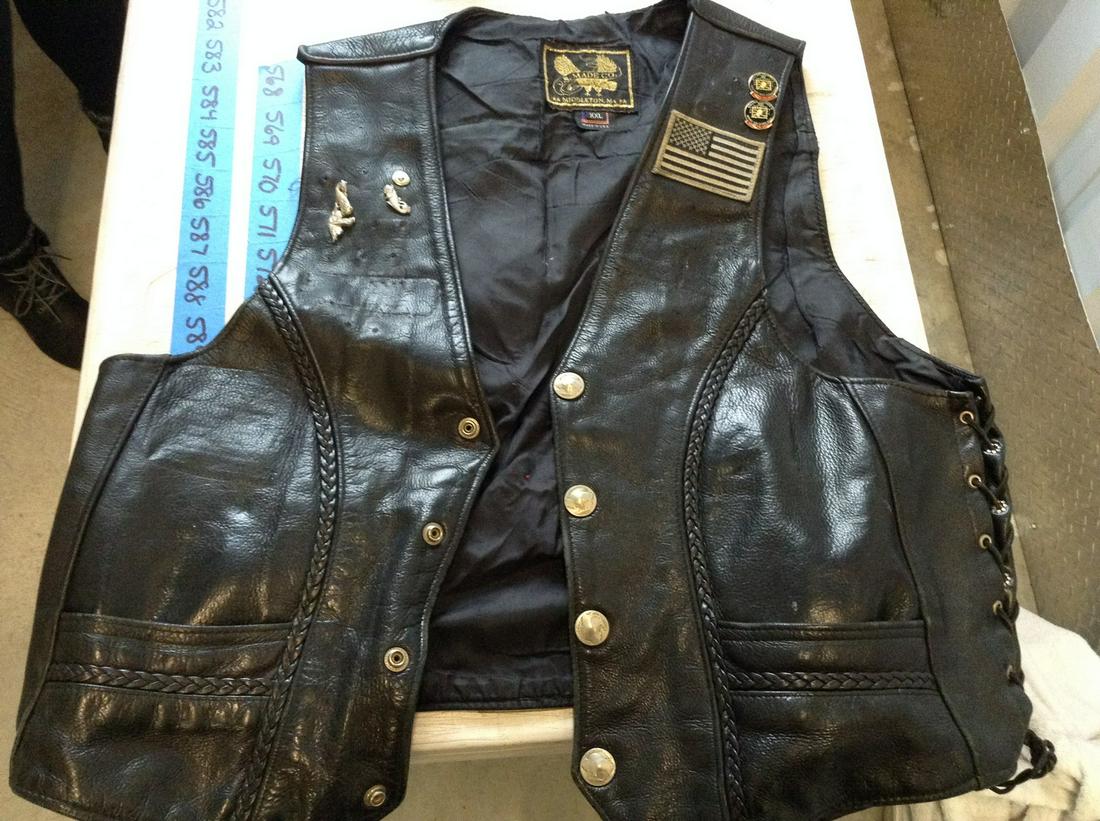 1960's Leather Biker Vest Size XXL: 1960's Leather Biker Vest Size XXL