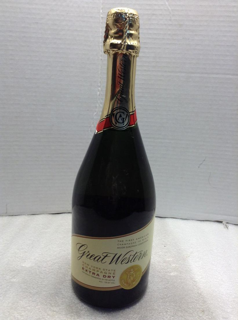 Great Western New York State Champagne: Any contents in bottle is Free; You are bidding on the bottle & unbroken tax stamp