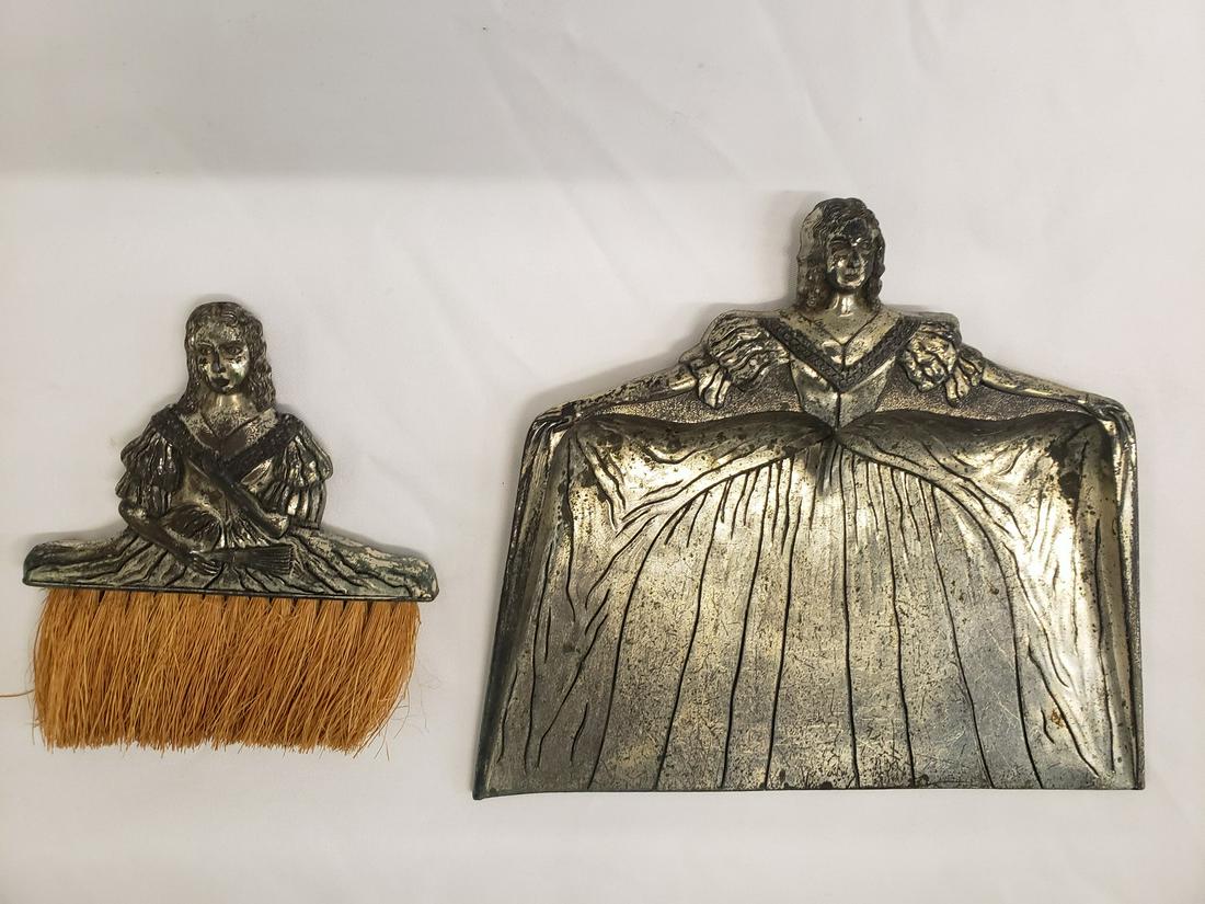 Vintage silver Broom and dust pan (1 of 1)