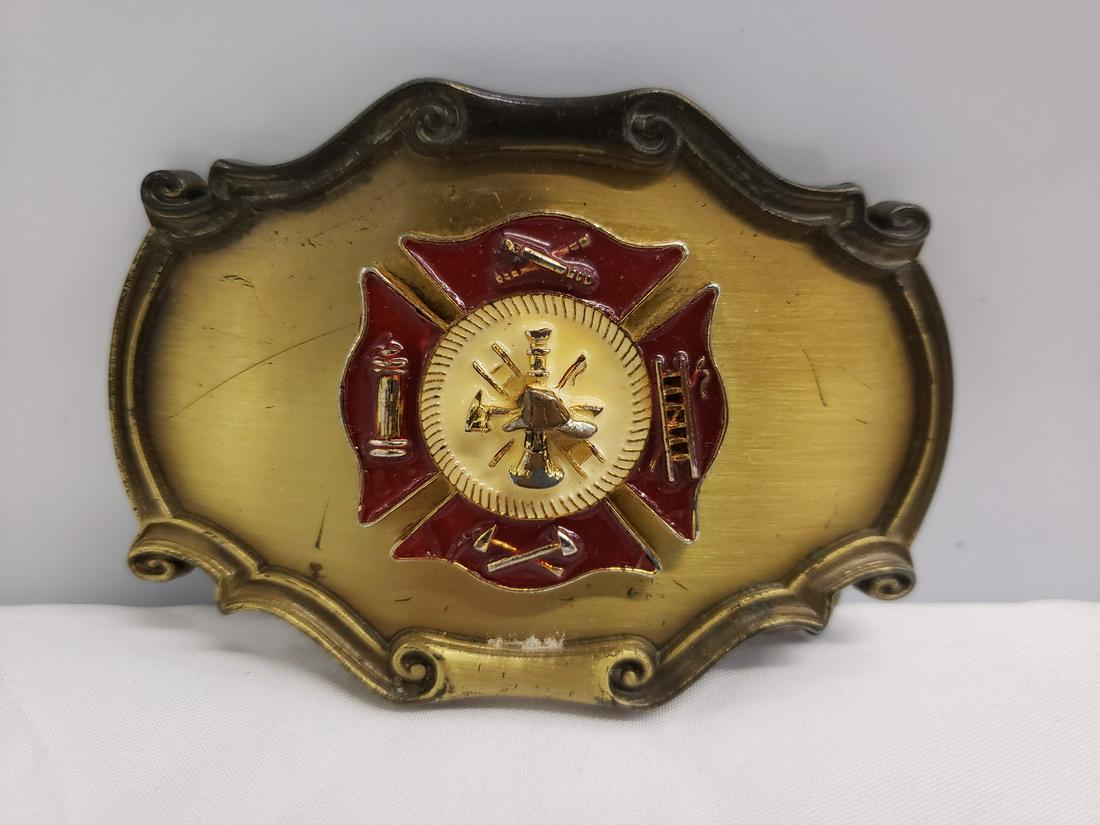 1970's brass fireman belt buckle (1 of 1)