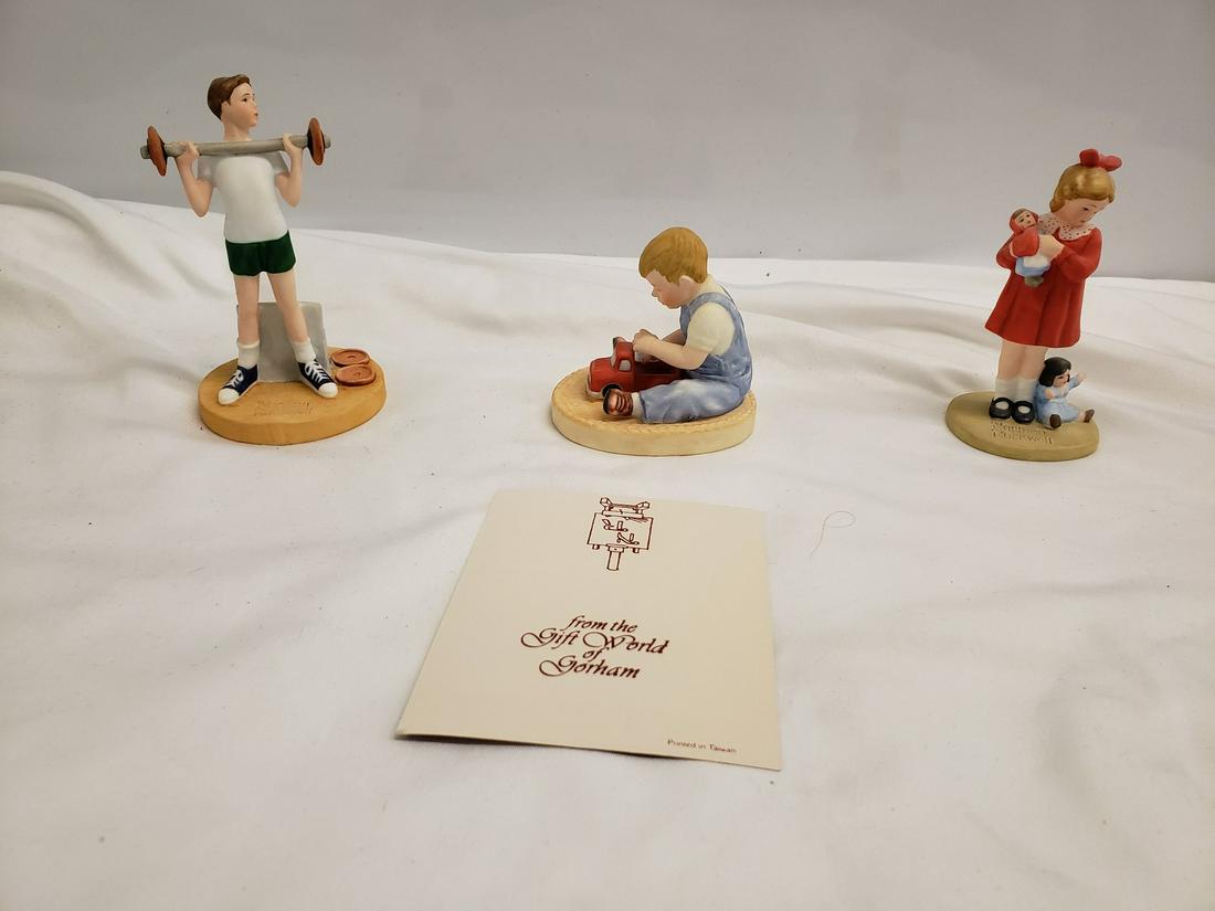 Lot of 3 Norman Rockwell Bone china Gorham figurines -: Lot of 3 Norman Rockwell Bone china Gorham figurines - all new in box