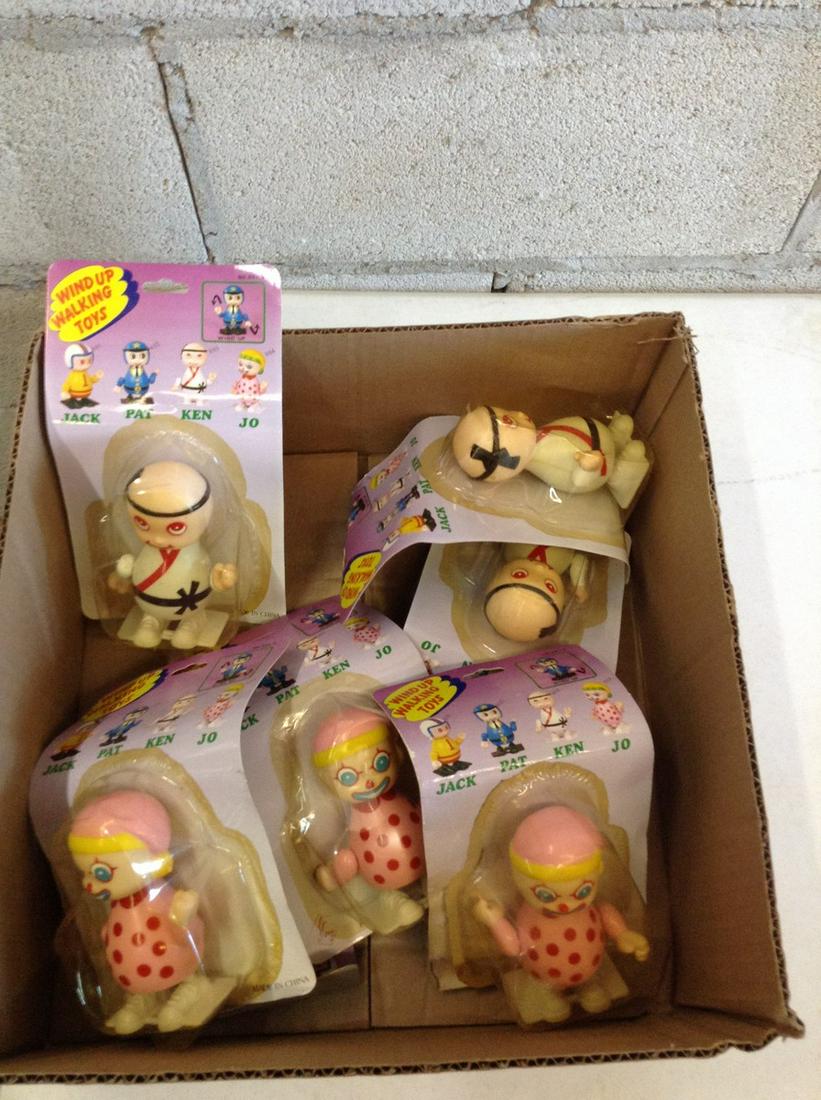 Box of vintage wind up walking toys: Box of vintage wind up walking toys
