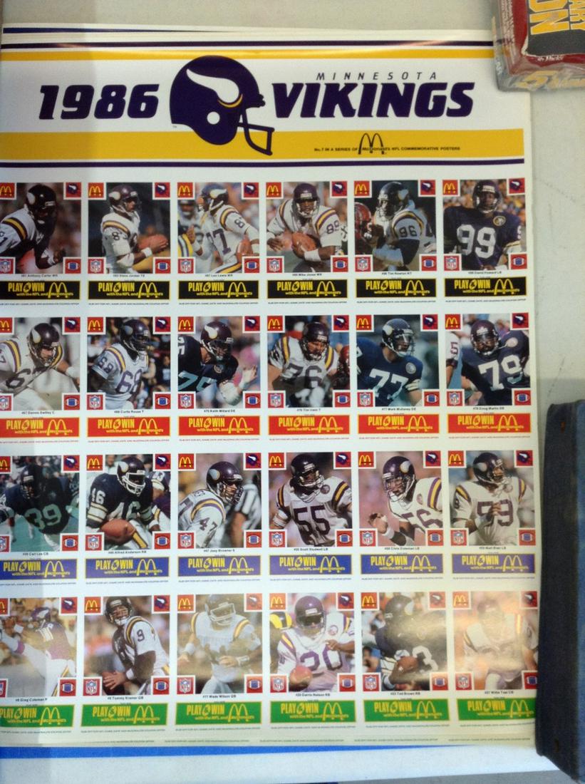 1986 Minnesota Vikings McDonalds giveaway poster 23"x: 1986 Minnesota Vikings McDonalds giveaway poster 23"x 18"