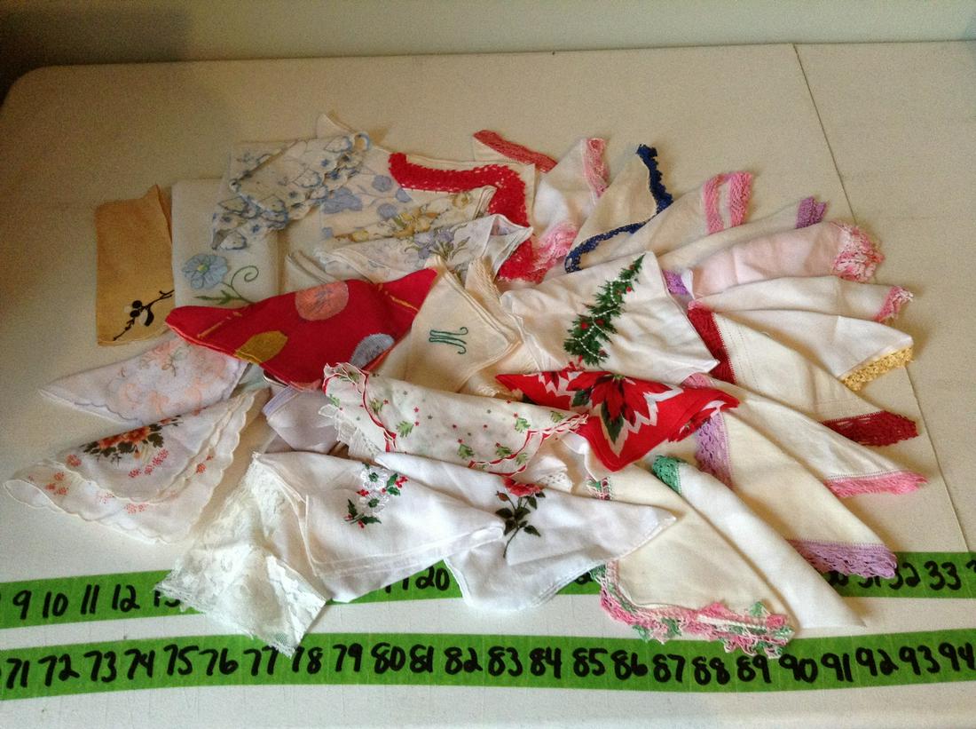 Large lot of vintage hankerchiefs: Large lot of vintage hankerchiefs