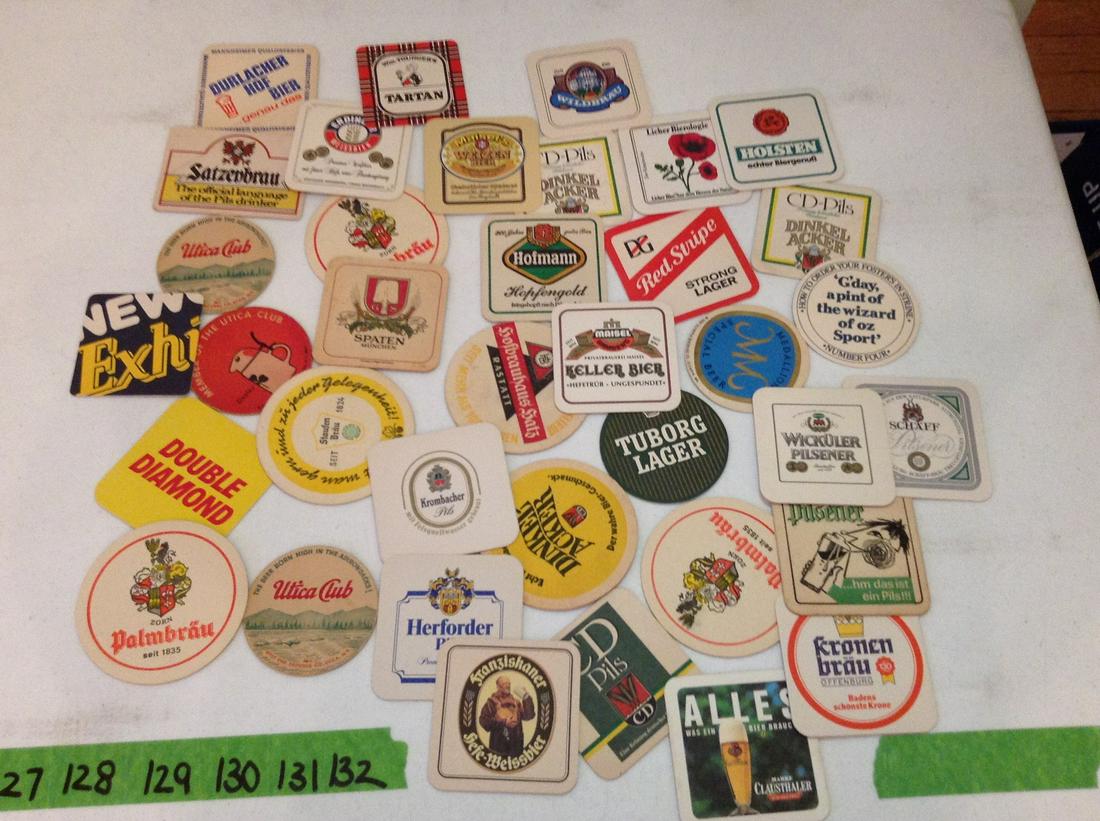 lot of vintage beer coasters: lot of vintage beer coasters