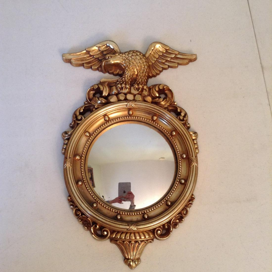 Vintage Eagle convex mirror 16" long: Vintage Eagle convex mirror 16" long