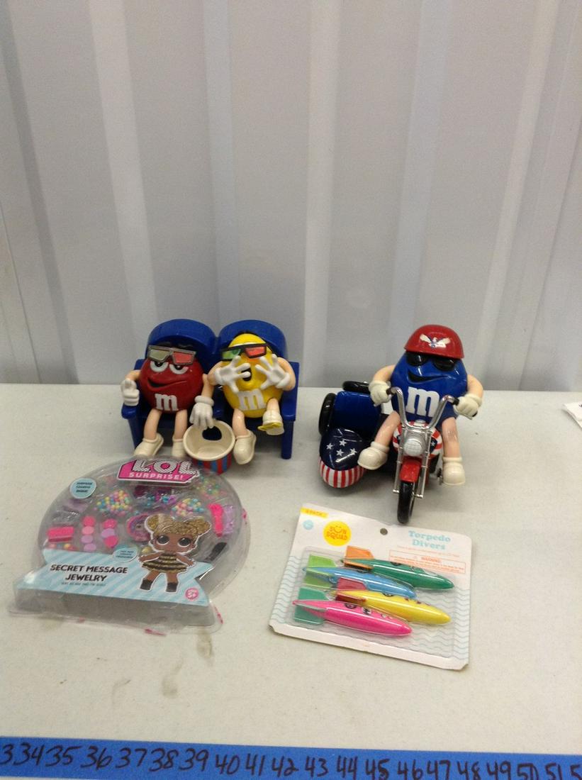 Lot of toys NIP and M&M dispensers: Lot of toys NIP and M&M dispensers