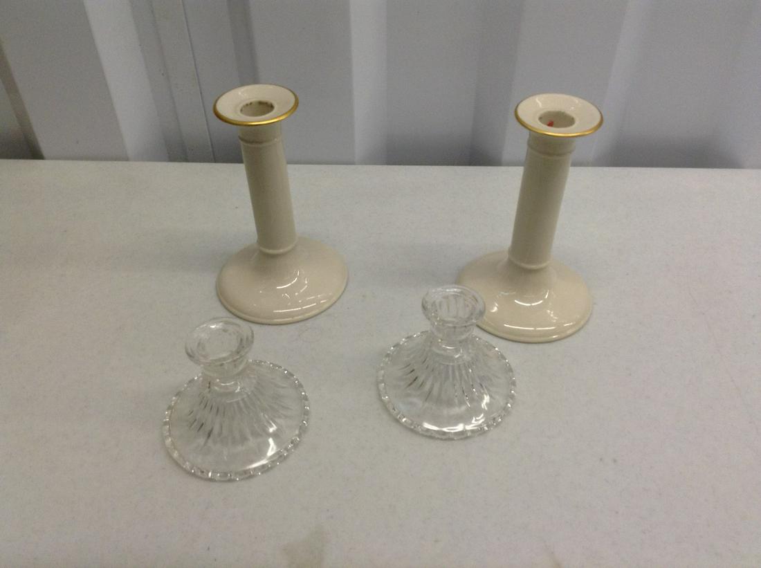 Lot of Lenox and other candlesticks: Lot of Lenox and other candlesticks