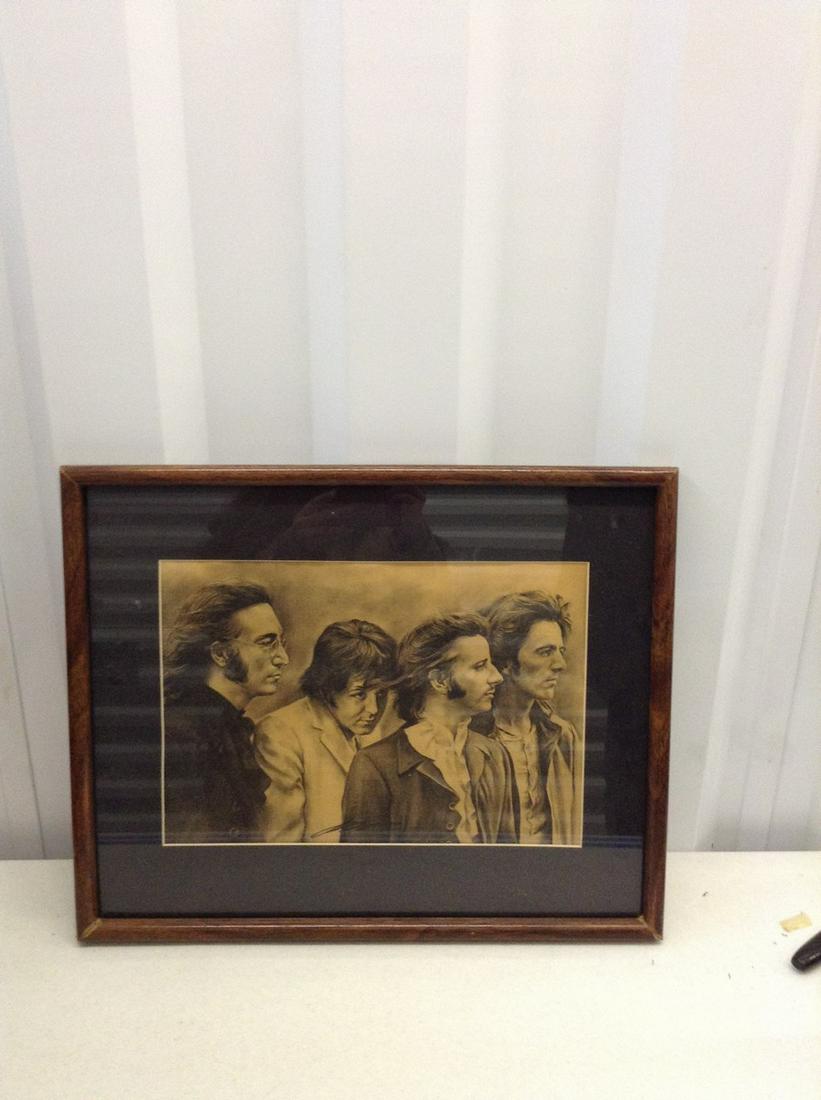 Framed signed Beatles artwork 21"x17" (1 of 1)