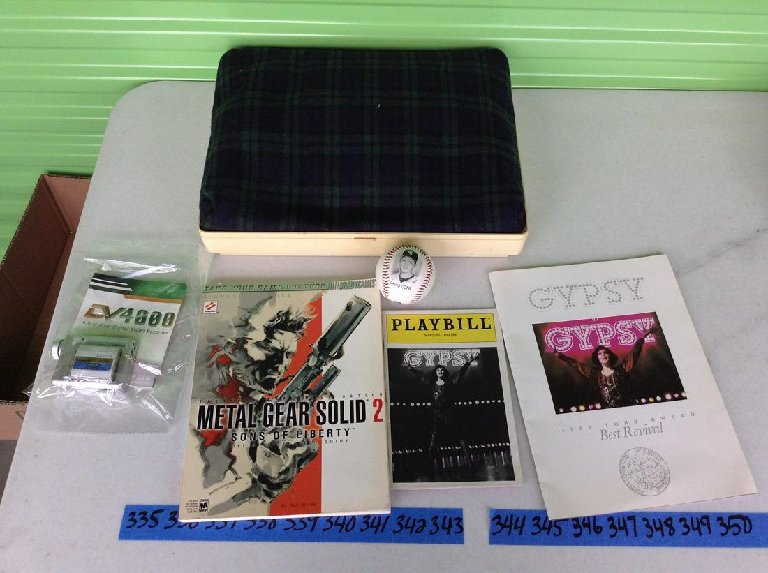 David Cone baseball, playbills, digital video camera (1 of 1)