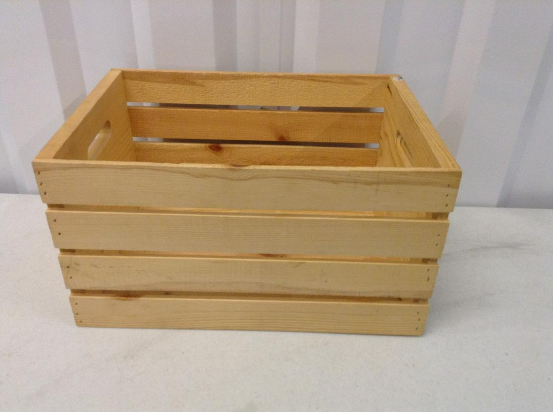 Wooden Crate with Handles: 18 x 12 x 10