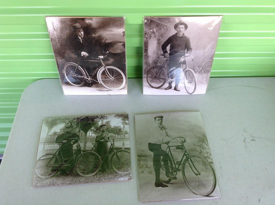 Four Hand-Printed and Sepia-Toned Historic Photographs: Four Hand-Printed and Sepia-Toned Historic Photographs of Bicycles by "Views of the Past"