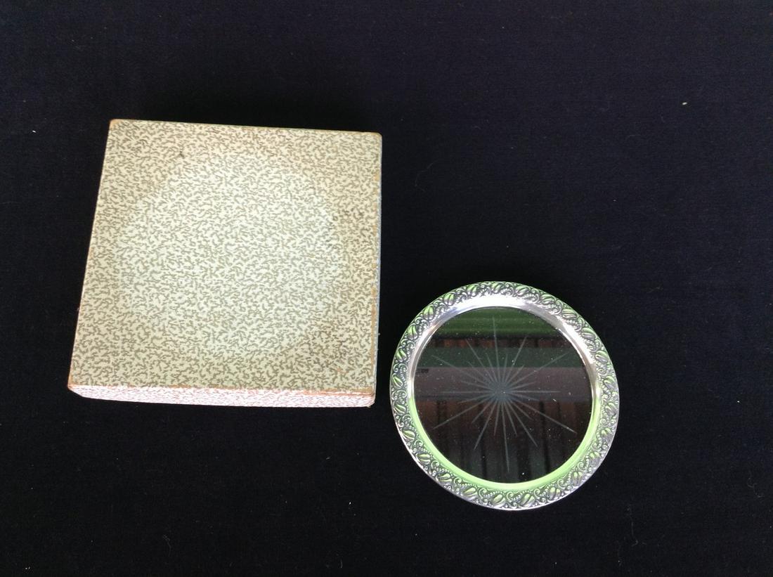 Vintage Webster Company Sterling and cut glass wine: Vintage Webster Company Sterling and cut glass wine bottle coaster