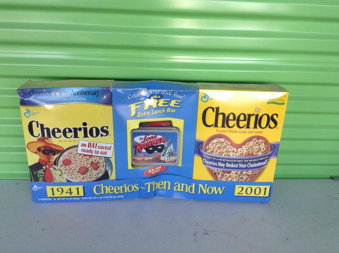 Cheerios Cereal sealed with Lone Ranger lunch box: Cheerios Cereal sealed with Lone Ranger lunch box