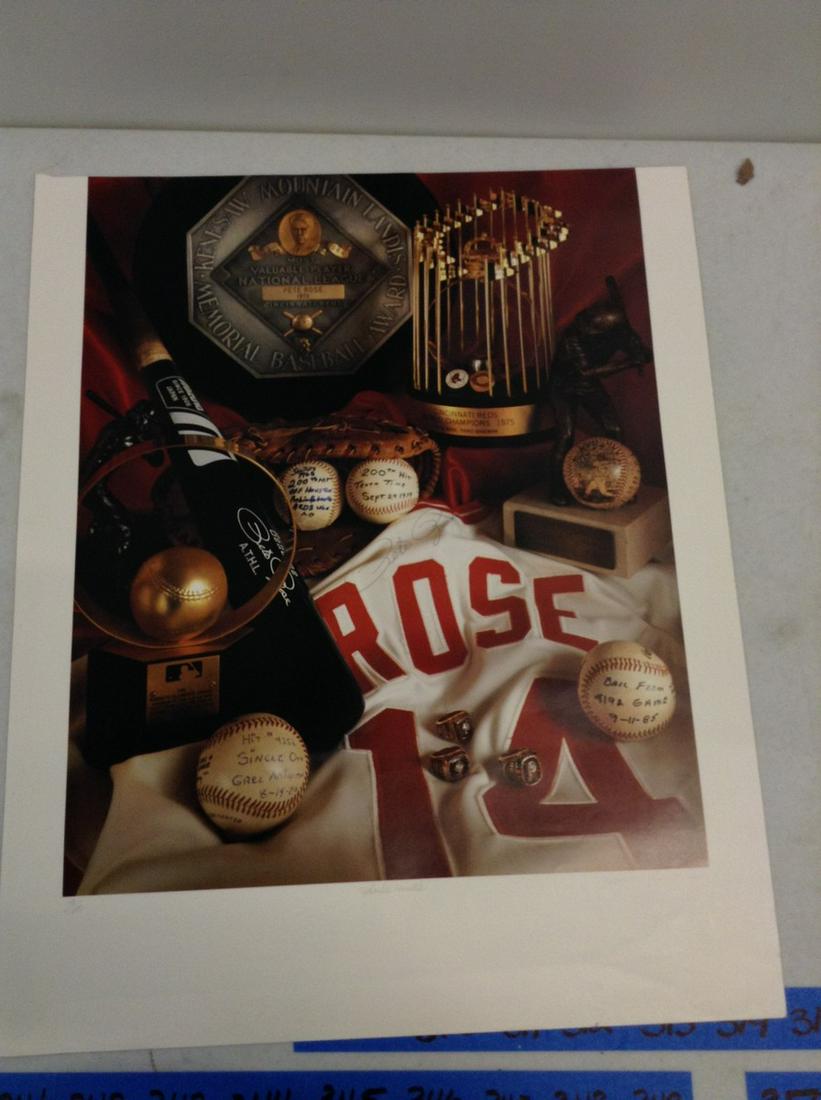 Signed Pete Rose Poster: 23 x 19