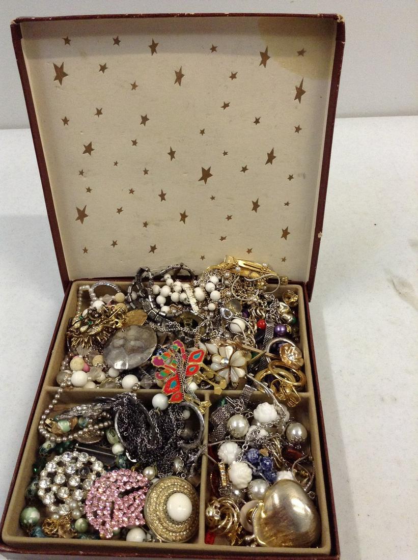Jewelry Box Filled with Vintage Jewelry: Jewelry Box Filled with Vintage Jewelry