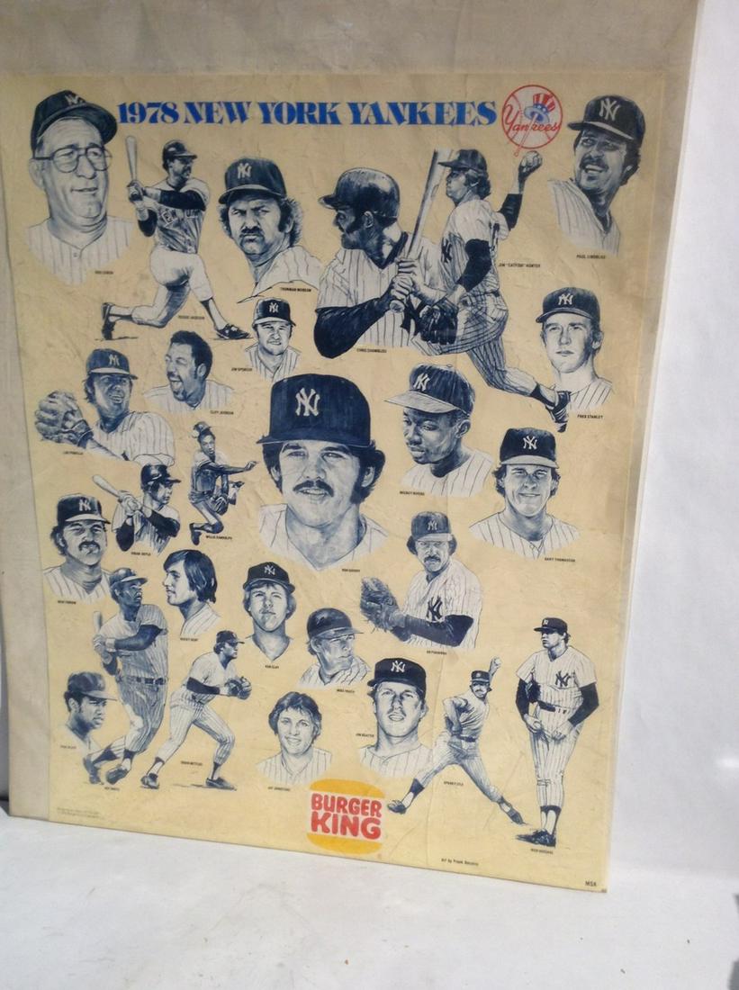 1978 New York Yankees Burger King Poster (1 of 1)