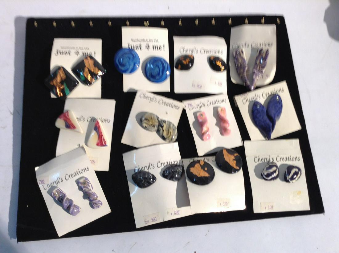 Lot of 12 Pairs of Pierced Earrings (1 of 1)