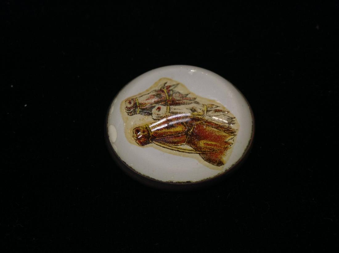 Vintage Glass Saddle Pin: Vintage Glass Saddle Pin