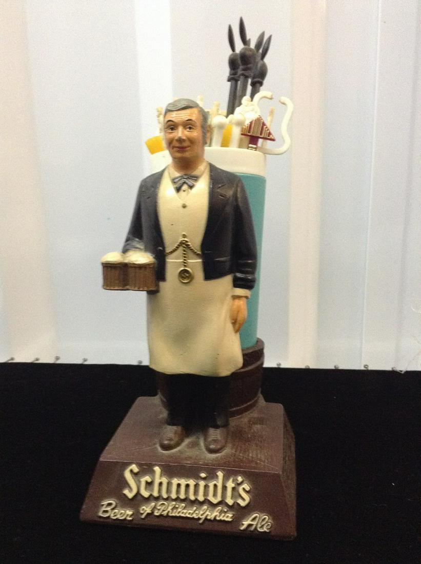Vintage Schmidt's Beer of Philadelphia Figural Holder: Vintage Schmidt's Beer of Philadelphia Figural Holder for Foam Scrapers and Stirrers