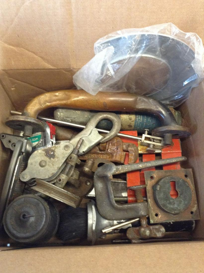 Box of Various Vintage Tools: Box of Various Vintage Tools