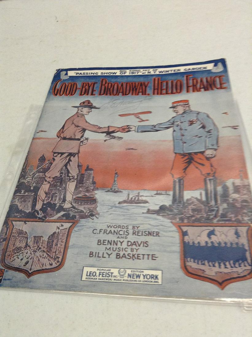 Signed Goodbye Broadway, Hello France Music Sheet: Signed Goodbye Broadway, Hello France Music Sheet