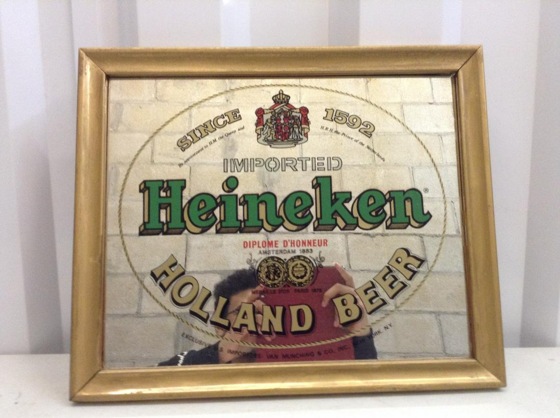 Heineken Beer Mirror: 15 x 18