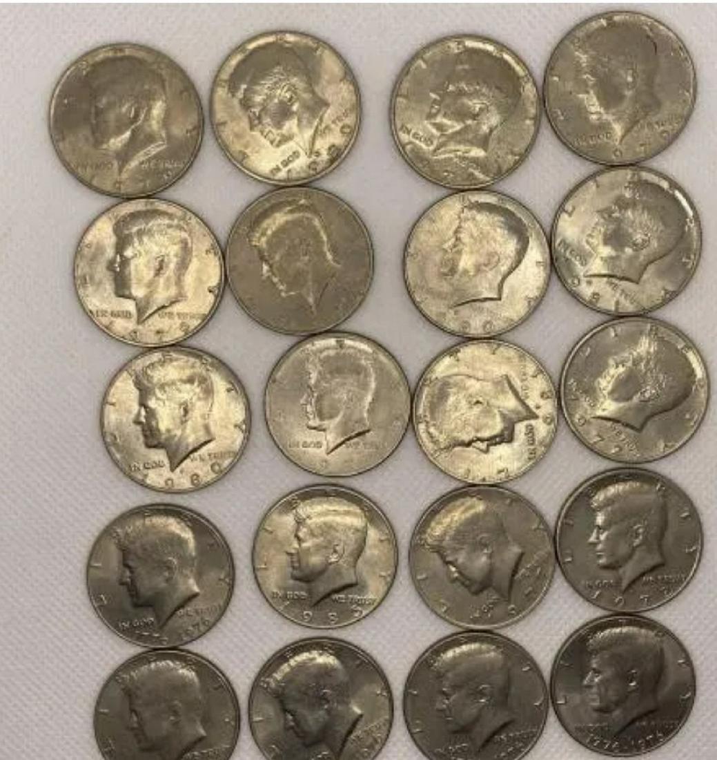 20 Assorted includes bicentennial Kennedy half dollars (1 of 1)