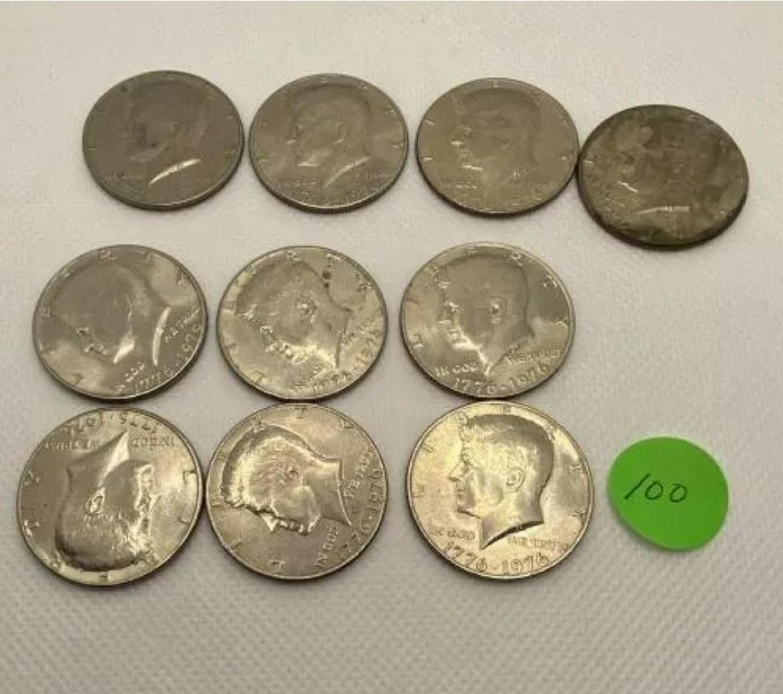 10 Bicentennial Kennedy Half Dollars (1 of 1)