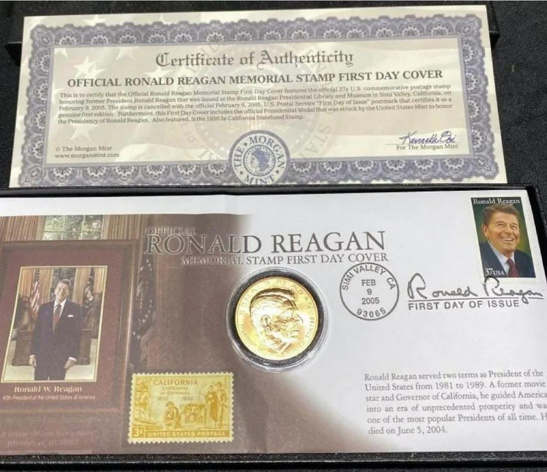 Ronald Reagan memorial cover and coin set (1 of 1)