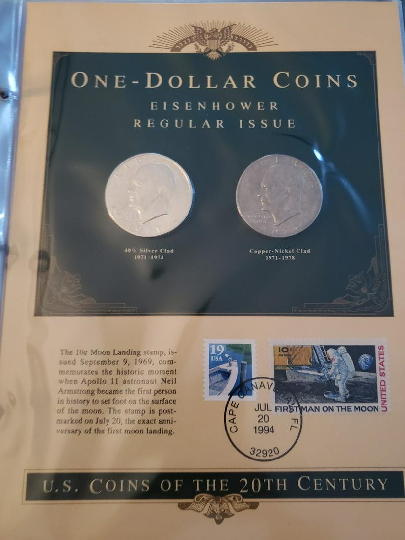 Two Eisenhower regular issue one-dollar coins with (1 of 1)