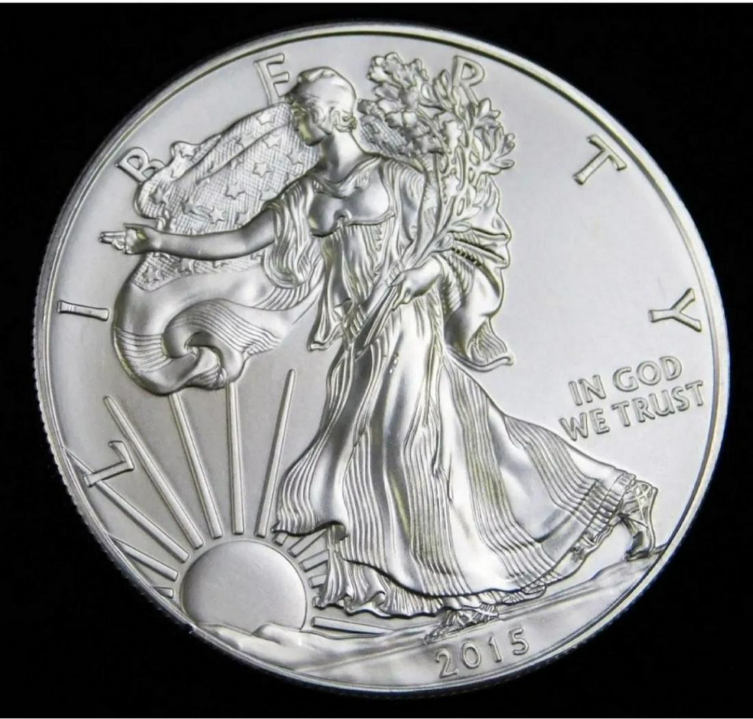 2015 BU American Silver Eagle 1 oz silver round (1 of 1)