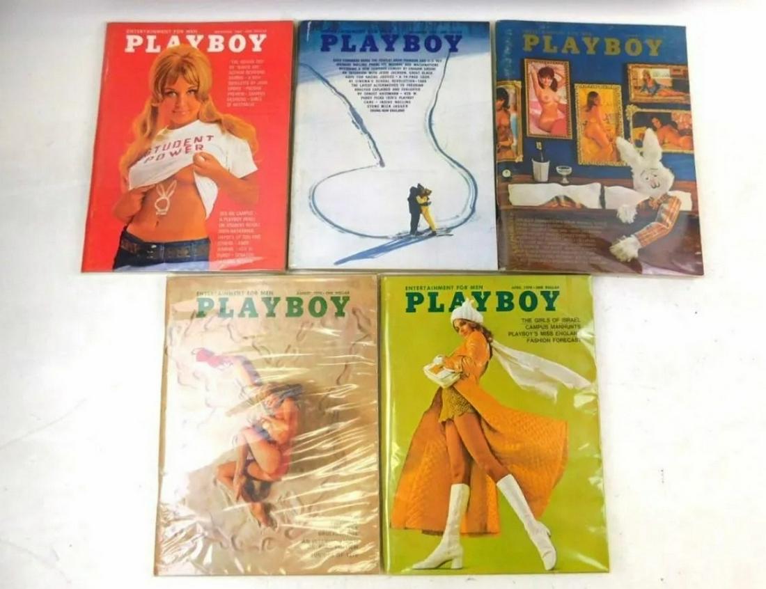 Lot of 5 Playboy magazines from 1969 & 1970 (1 of 1)
