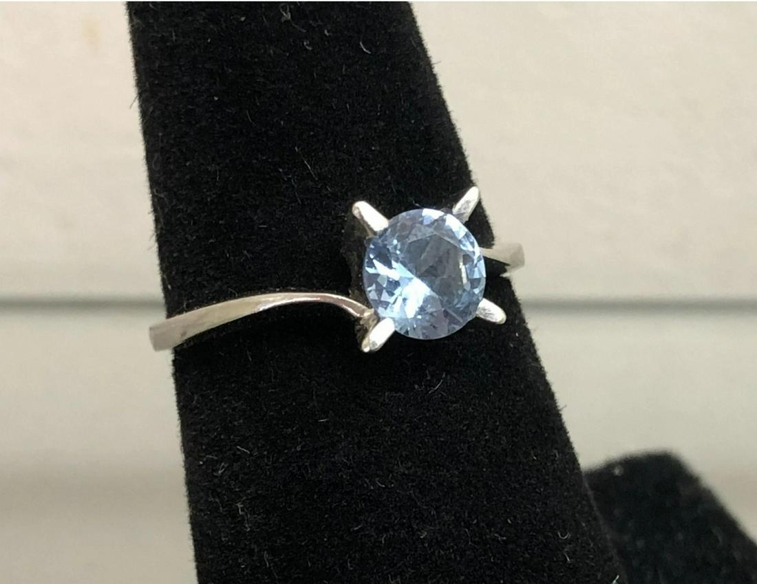 Antique 10k White Gold Topaz Ring size 6.5 (1 of 1)