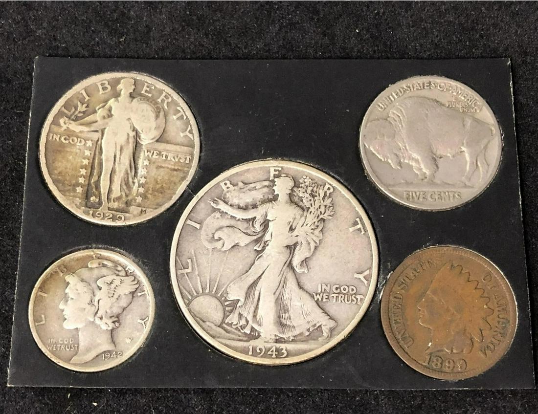 5 Asst US Coins 1899-1943 - 1943 Walking Liberty, 1942 (1 of 1)