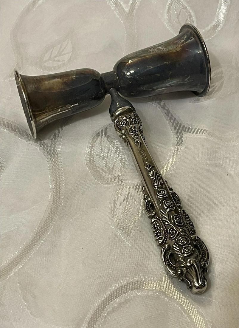 rare Wallace silversmith double sided candle snuff: rare Wallace silversmith double sided candle snuff