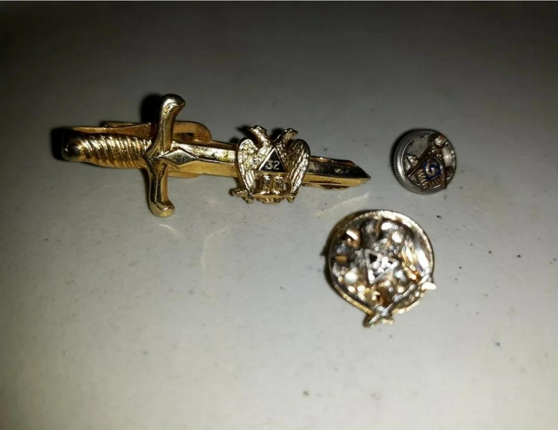Masonic Jewelry lot - tie clips, pins, and sterling (1 of 1)