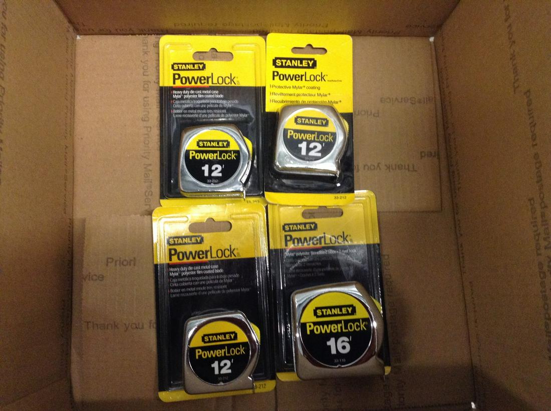 Box of Stanley PowerLock 12' Measuring Tapes: Box of Stanley PowerLock 12' Measuring Tapes