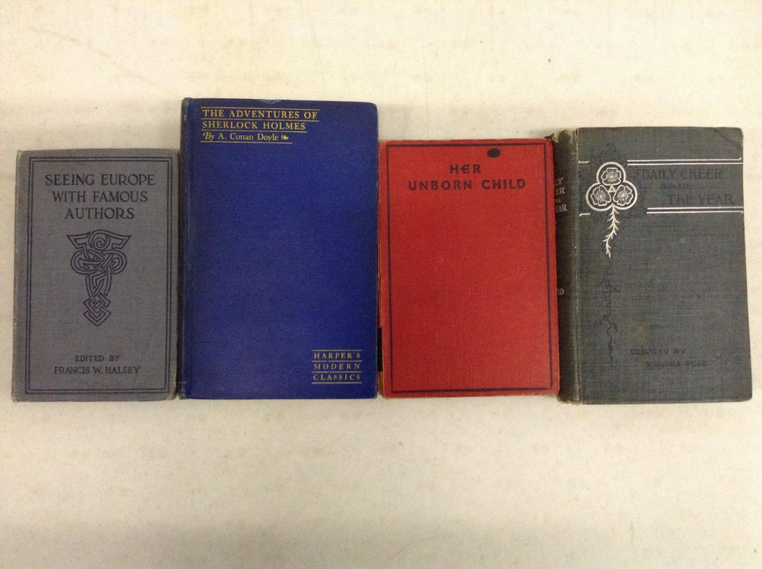 Her Unborn Child, Daily Cheer for All of the Year, The: Her Unborn Child, Daily Cheer for All of the Year, The Adventures of Sherlock Holmes, and Seeing Europe with Famous Authors Hardcover Books