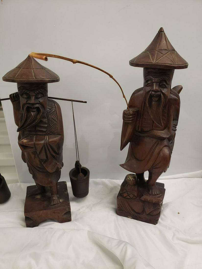Two Hand carved wooden statues approx. 18" tall (1 of 1)