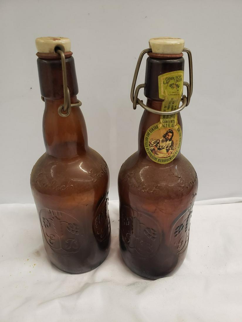 Two vintage Grolsch German beer bottles (1 of 1)