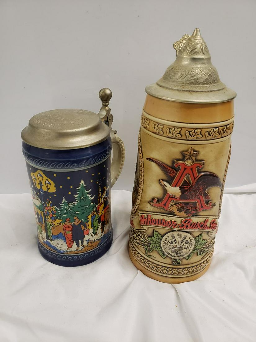 Two vintage steins - one Budweiser stein (1 of 1)