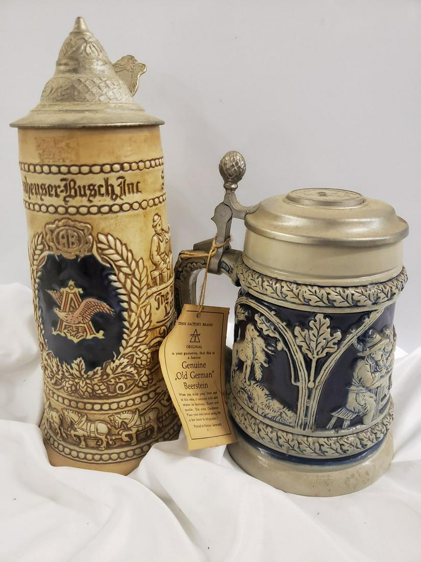 Two vintage Steins - one Anheuser-Busch and one Genuine (1 of 1)