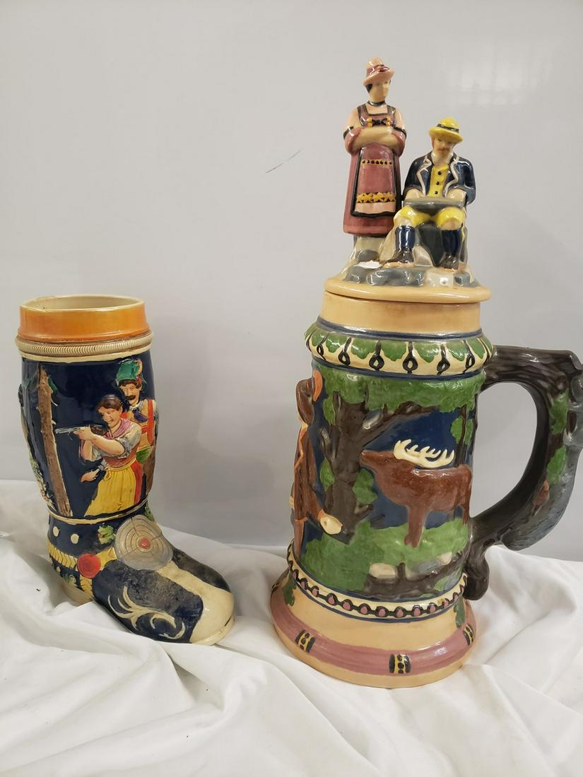 Two vintage German steins - the larger one is missing (1 of 1)