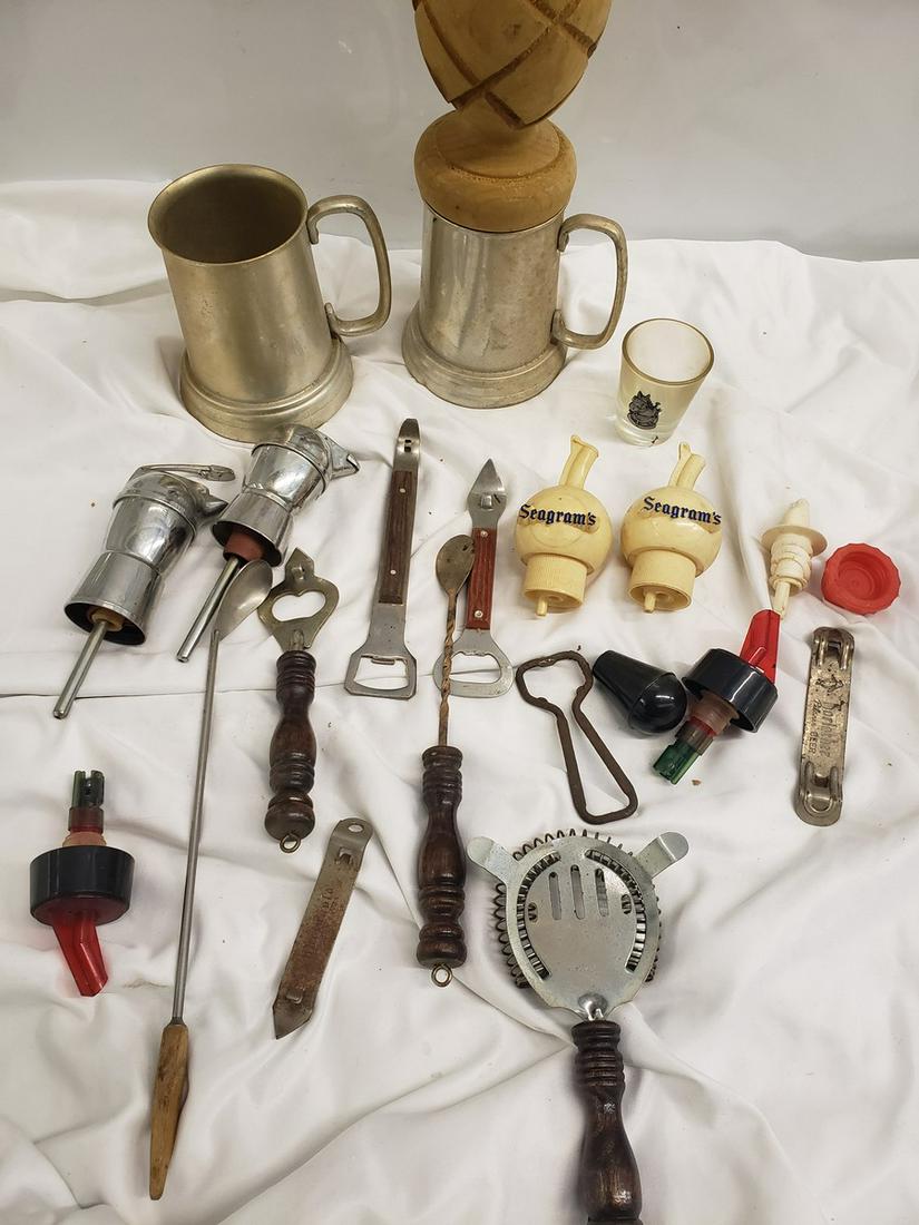 Lot of early barware and taps: Lot of early barware and taps