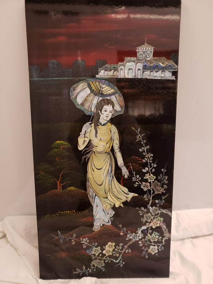 Mother of Pearl inlay Asian wall hanging - approx. 4' (1 of 1)