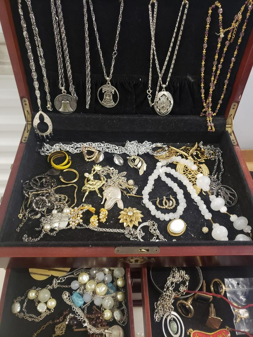 Jewelry box full of vintage/costume jewelry - jewelry: Jewelry box full of vintage/costume jewelry - jewelry box not included
