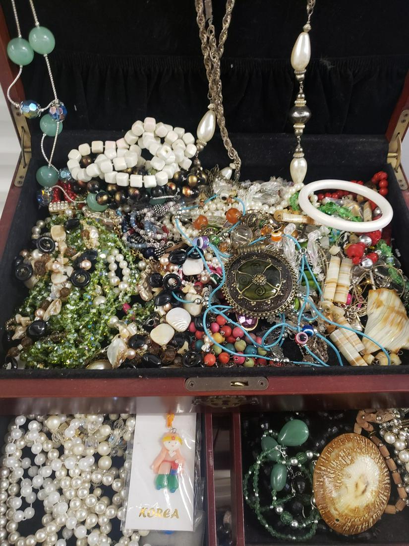 Jewelry box full of vintage/costume jewelry - jewelry: Jewelry box full of vintage/costume jewelry - jewelry box not included